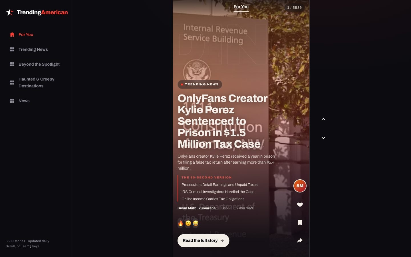 Trending American website, from our media portfolio